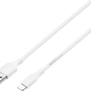 Best Buy essentials™ - 5' USB-A to Lightning Charge-and-Sync Cable - White